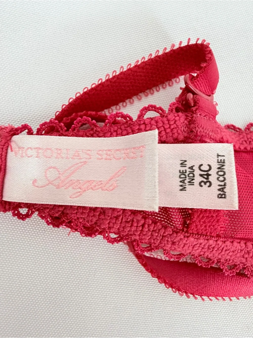 Victoria’s Secret Size 34C Angels Red Lace Demi Bra
